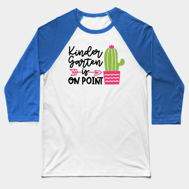 Kindergarten is On Point Funny Kids Back to School Baseball T-Shirt by ThreadSupreme